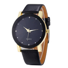 Load image into Gallery viewer, SmileleeGolden Luxury Top Men's Watch Black Business Quartz Sport Military Stainless Steel 12-hour Dial Leather Band Wristwatch