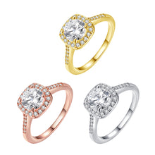 Load image into Gallery viewer, Swarovski Crystal Halo Ring in 18K Gold Plated
