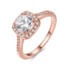Load image into Gallery viewer, Swarovski Crystal Halo Ring in 18K Gold Plated